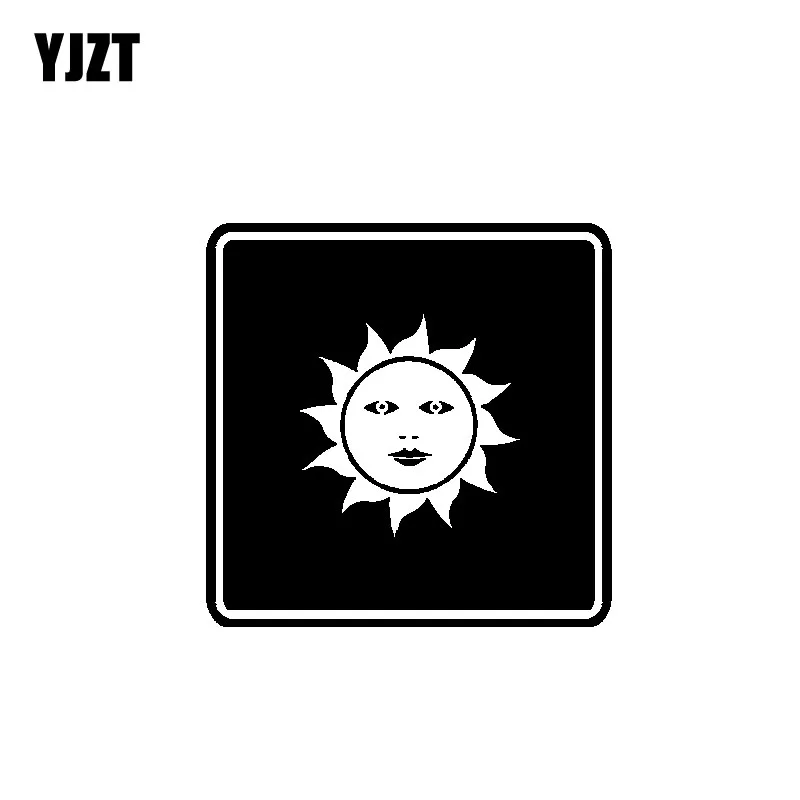 

YJZT 14,6 см * 14,6 см художественная Caricature Sun Милая изящная Красивая виниловая наклейка на автомобиль черный/серебристый C19-1638