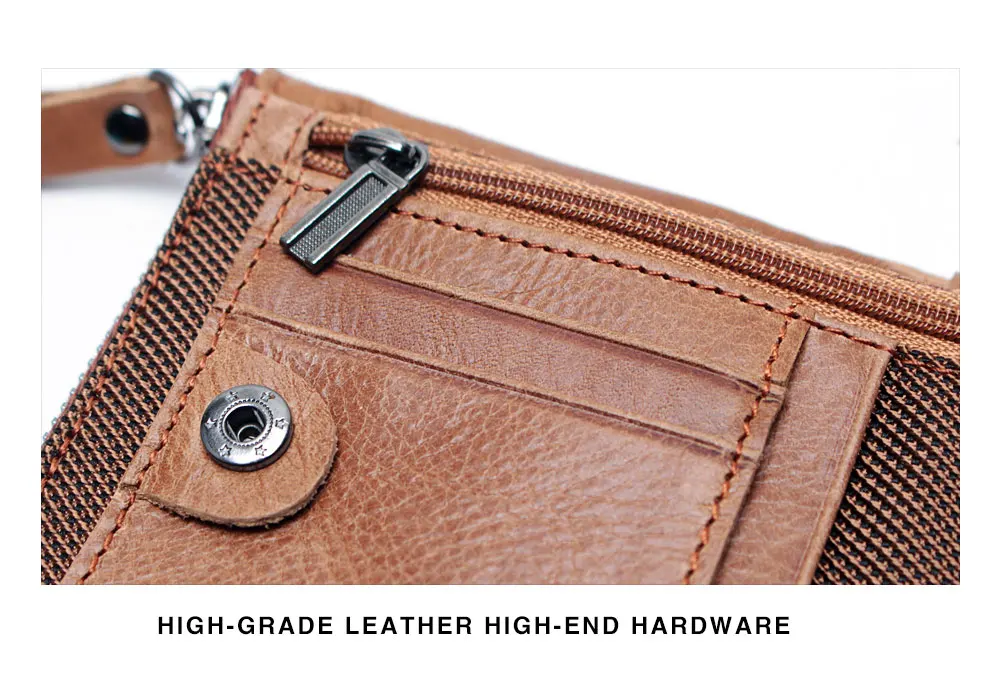 Настоящий кожаный бумажник Crazy Horse, защищающий RFID мужской маленький кошелек на молнии, Cuzdan, короткий кошелек для монет, держатель для карт