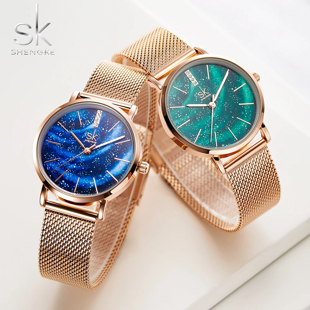 Shengke роскошные часы Звездное небо женские модные бриллиантовые SK наручные Relogio