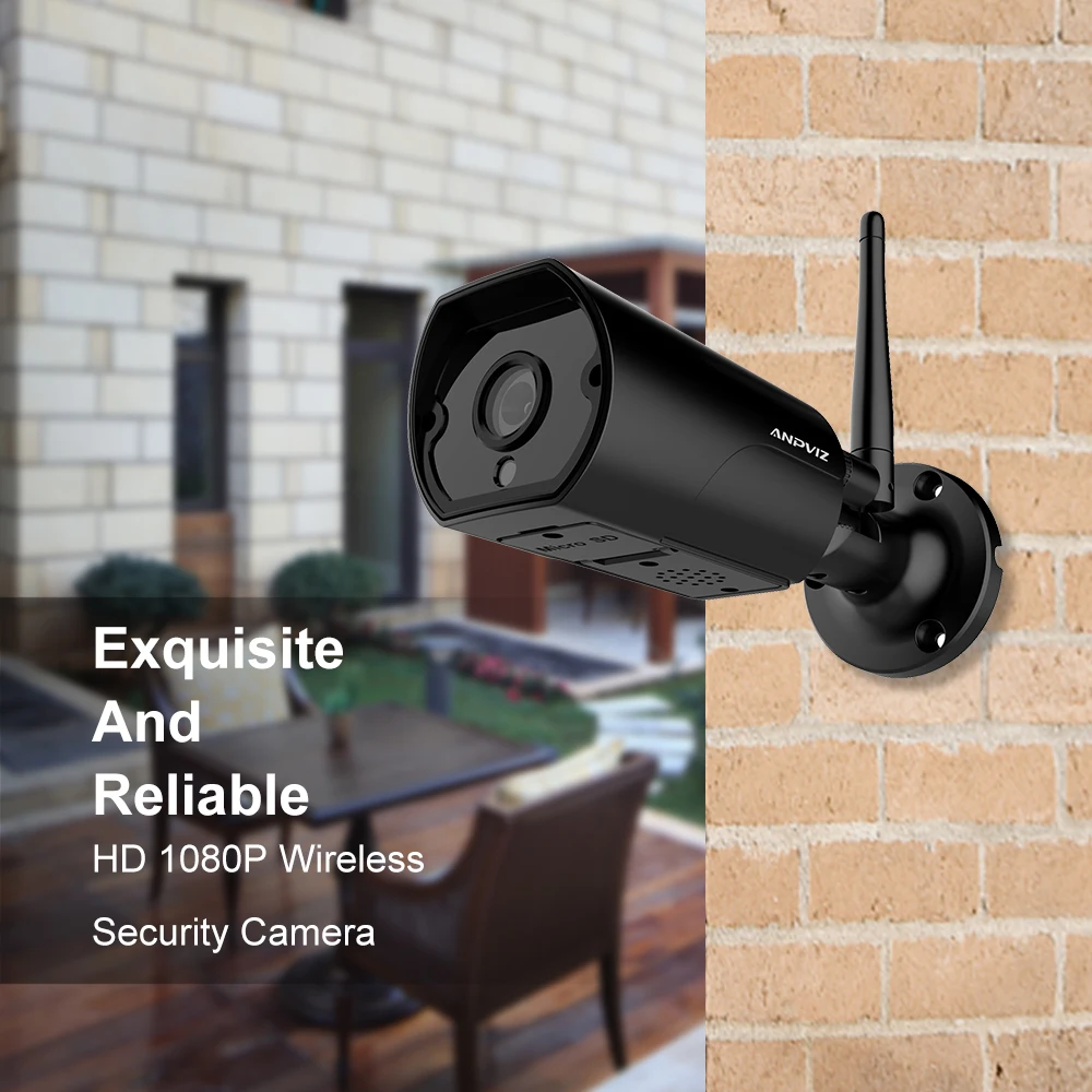 Anpviz WiFi IP камера наружная 1080P Водонепроницаемая 2MP беспроводная домашняя камера безопасности металлическая двухсторонняя аудио с адаптером питания