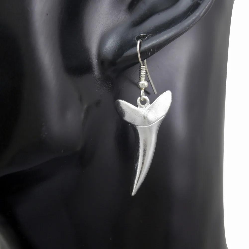 Polish Shark Fang Tooth Tusk Dangle Earrings Wicca Fancy Dress Costume Sanskrit Women Oorbellen Orecchini Jewelry Gift | Украшения и