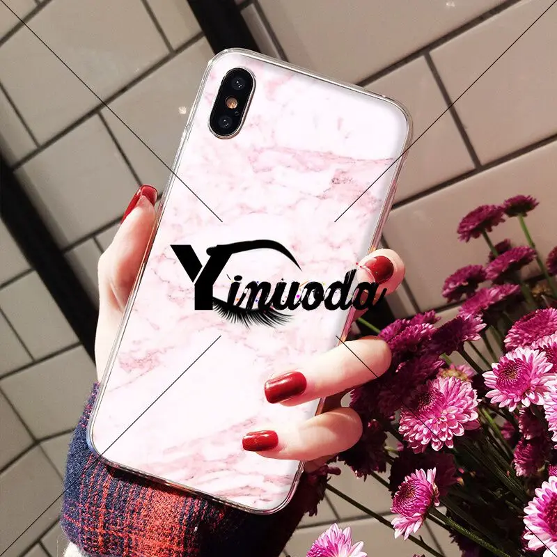 Yinuoda красивые ресницы для бровей DIY чехол телефона оболочка Apple iPhone 8 7 6 6S Plus X XS MAX 5 5S