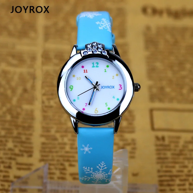 JOYROX 6 цветов детские наручные часы новые Мультяшные кварцевые детские часы для девочек высокое качество кожаный ремешок часы для мальчиков
