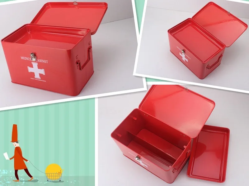 Многослойная семейная медицина металлическая медицинская коробка аптечка для