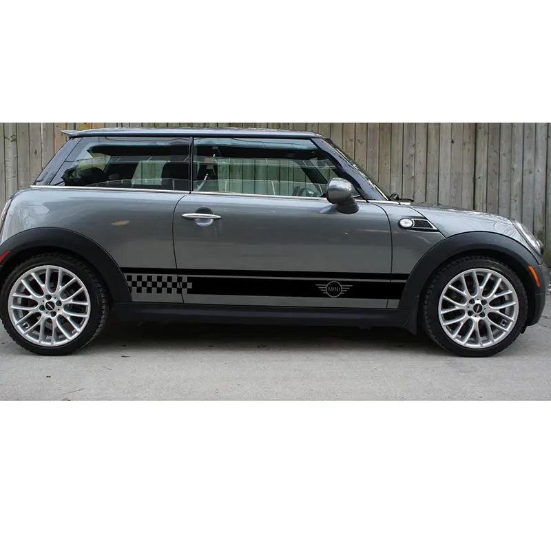 2 шт. для Mini Cooper S боковые полосы автомобиля виниловая графика Наклейка da4