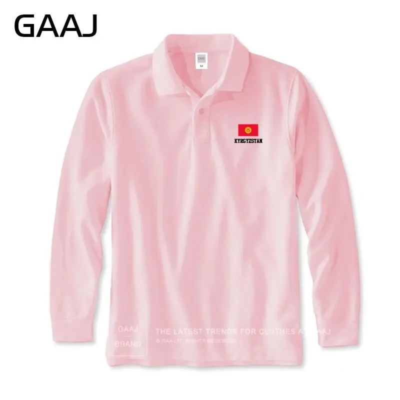 Long Pink GAAJ флаг Киргизии рубашки поло для мужчин и женщин унисекс плюс размеры хлопок сплошной человек s тонкий мужс - Цвет: Long Pink