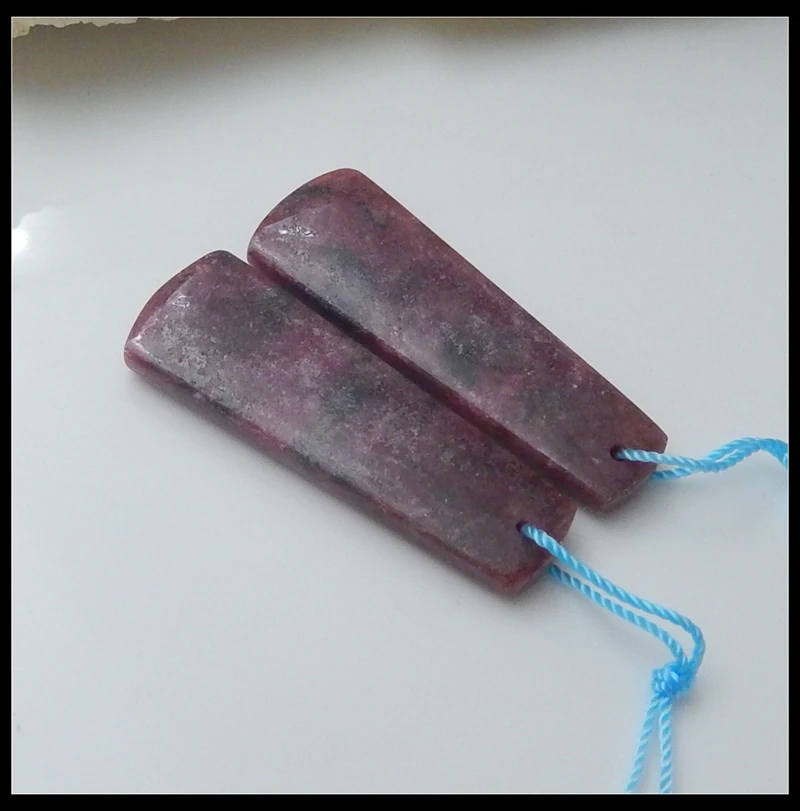 Серьги из родонита и натурального камня 40x15x5 мм 13 98 г|earring accessories|earring jewelry