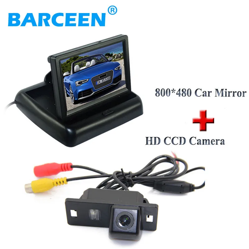 

4.3" foldable lcd car monitor +car rearview camera plastic shell material 170 angle for Audi A4L 2013~2014 / TT/ A5/ A6/Q5