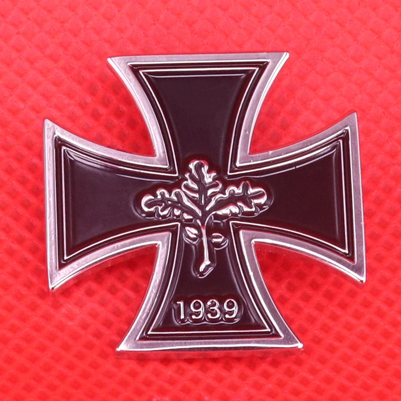 Крестовая эмалированная булавка 1939 дубовая брошка в виде листьев Серебряный черный металлический значок WW II Deutschland ювелирные изделия мужские пальто аксессуар для рубашек
