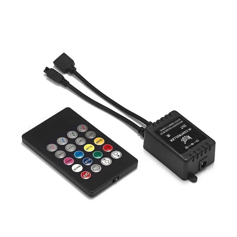 100pcs DC 12V 24V 20key LED RGB Music Controller Sound Sensor With IR Remote Control For SMD 5050 Rigid Strip Lights | Лампы и