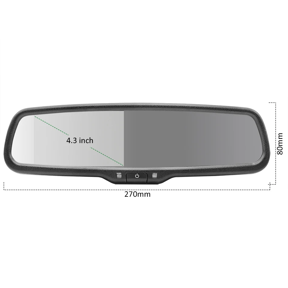 4,3 дюймов TFT lcd автомобильное лобовое стекло зеркало заднего вида монитор Монтажный кронштейн монитор с 2CH видео входом для помощи при парковке