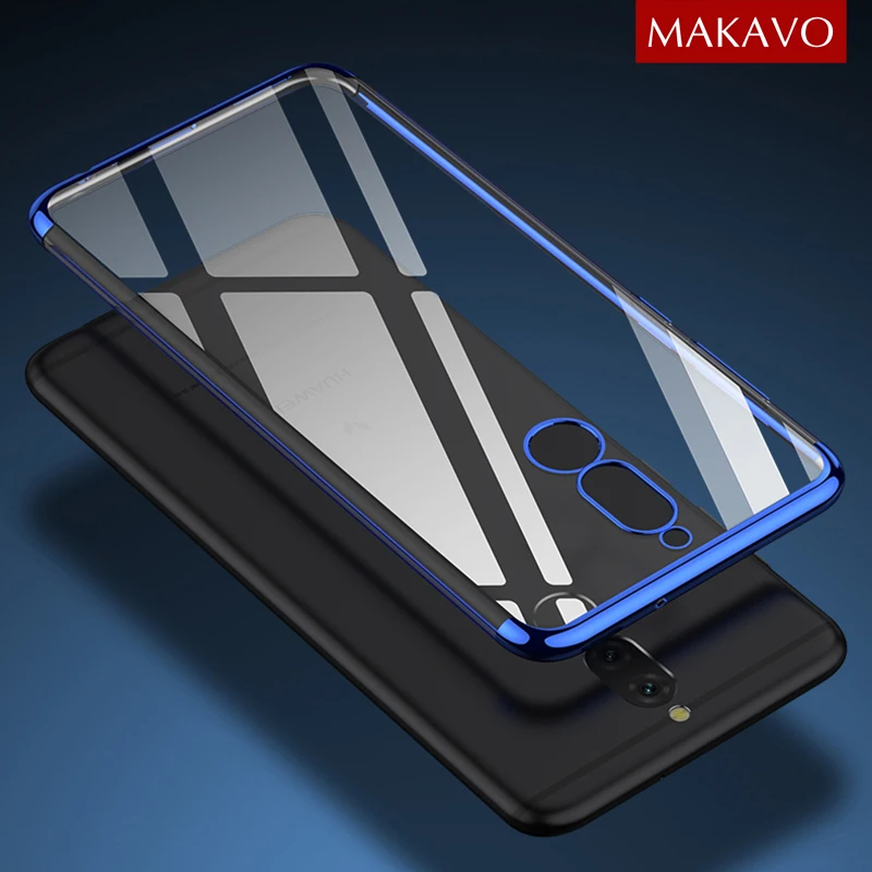 MAKAVO для Huawei Mate 10 Lite чехол 3D Лазерное покрытие роскошный ТПУ Мягкий Прозрачный Huawe