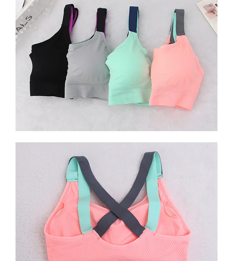 Женский спортивный бюстгальтер с перекрестным ремешком на спине