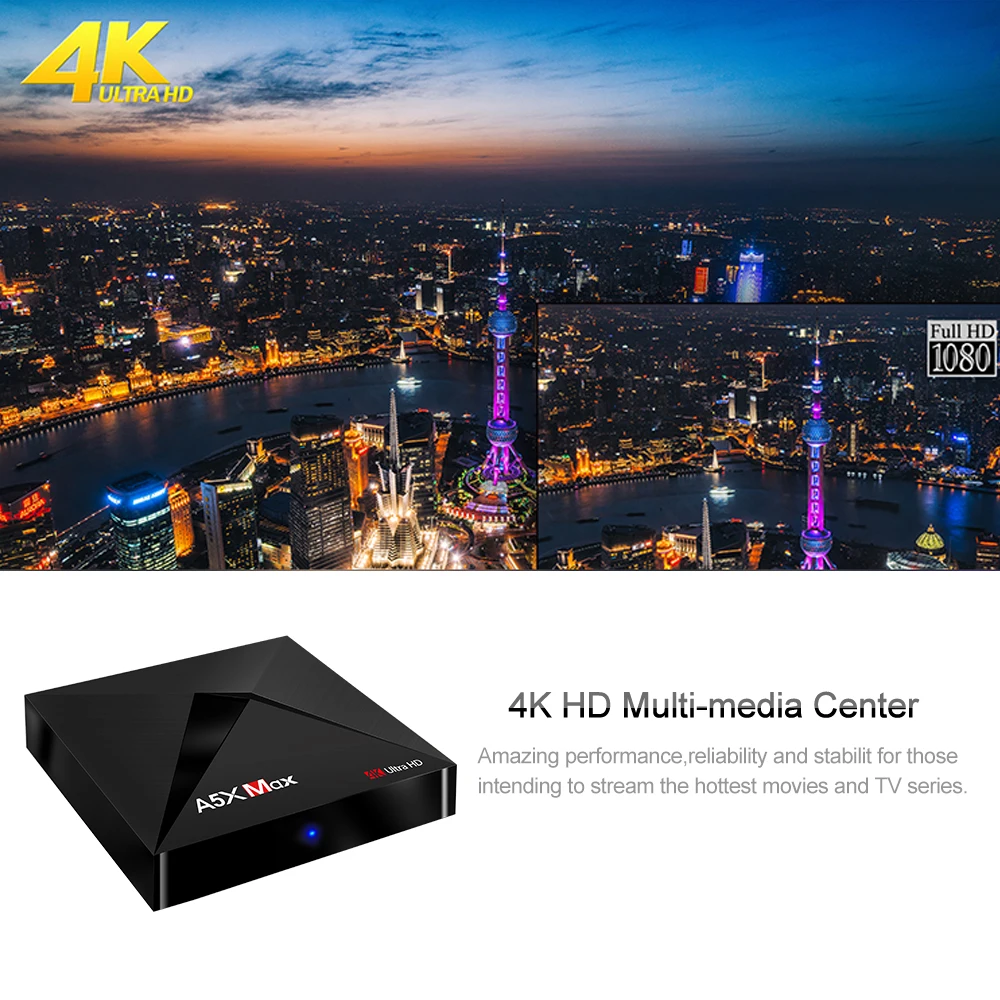 Smart ТВ Box Android 9 0 A5X Max 4 GB 32 Andriod окно RK3328 ядра 2 4G Wi Fi BT4.0 100 м HD2.0 K Media player Декодер