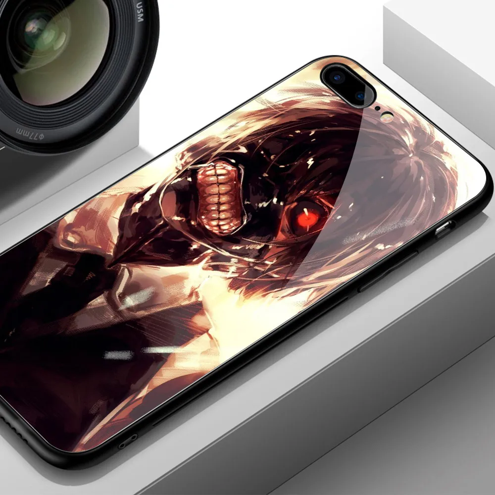 Чехол для iPhone xs Max стеклянная задняя крышка Tokyo Ghoul чехол 6 6S 7 8 plus X XR XS MAX 11 pro