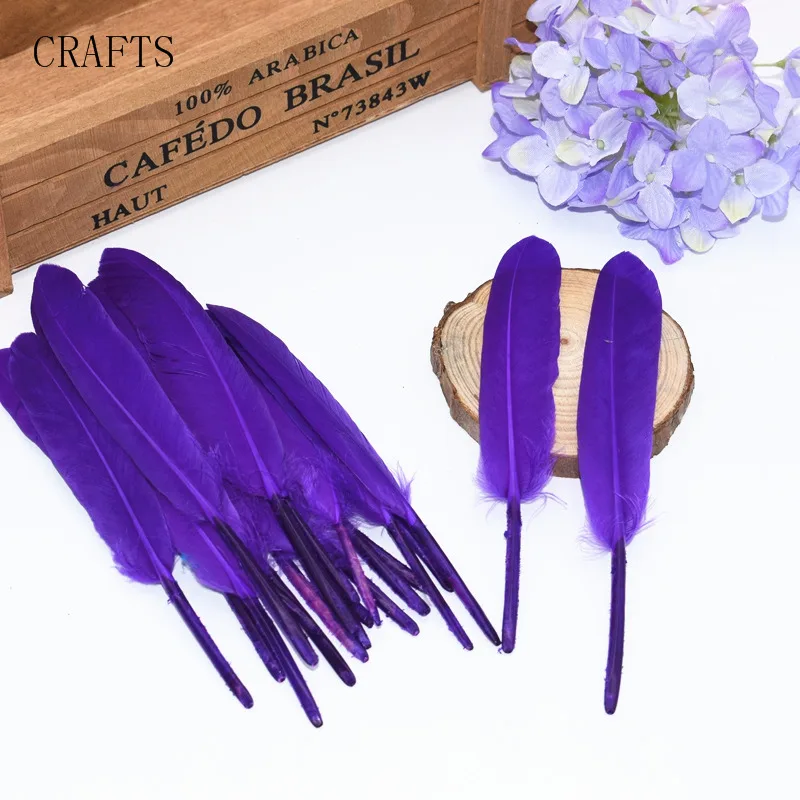 purple Хит 20/много красивых утиных перьев 10-15 см/4-6 дюймов DIY аксессуары декоративные части окрашивание и распыление золота - Цвет: purple