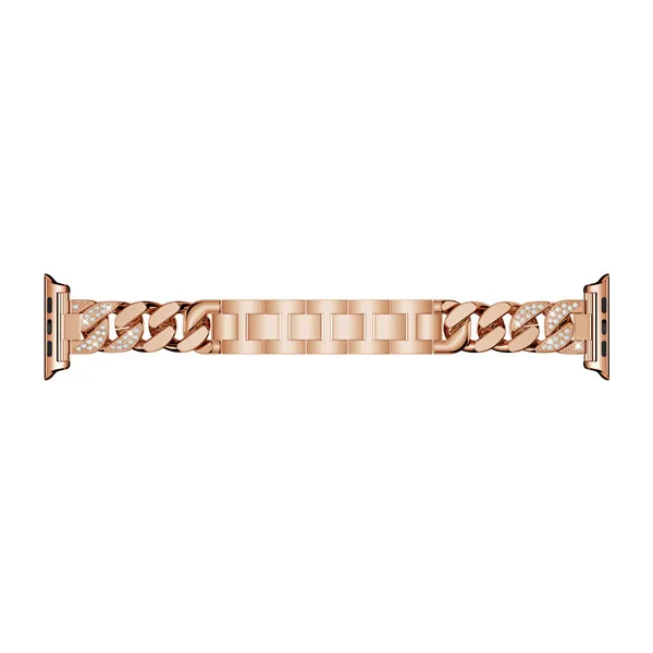 Rose gold Роскошный ремешок для часов из нержавеющей стали для Apple Watch 1 2 3 4, сменный ремешок для умных часов 38 мм 42 мм, браслет для iwatch 4 3 2 1 - Цвет ремешка: Rose gold