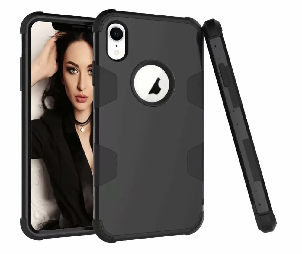Black 360 градусов Полная защита чехол для iPhone 8 8 Plus X 7 6 6S противоударный чехол Гибридный бронированный чехол для телефона s для iPhone XS MAX XR - Цвет: Black