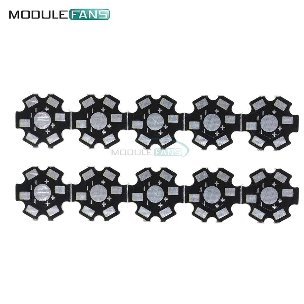 10PCS 20MM 1W 3W 5W High Power LED Universal Aluminum Plate Heat Sink Black 1.5mm Diy Electronic kit For Arduino | Электронные