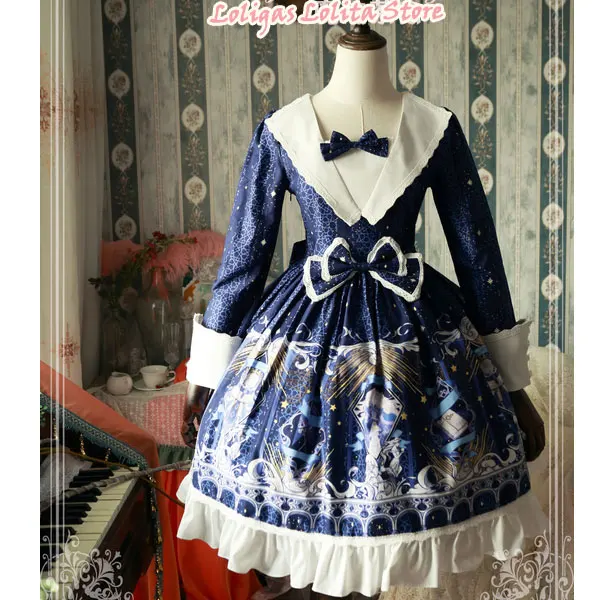 

City of Star ~ Sweet Printed Long Sleeve Lolita Dress by Magic Tea Party