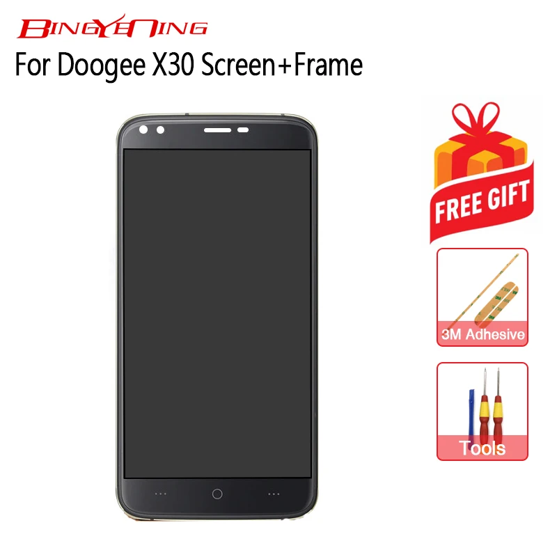 BingYeNing New Original For Doogee X30 Touch Screen + LCD Display +Frame Assembly Replacement | Мобильные телефоны и