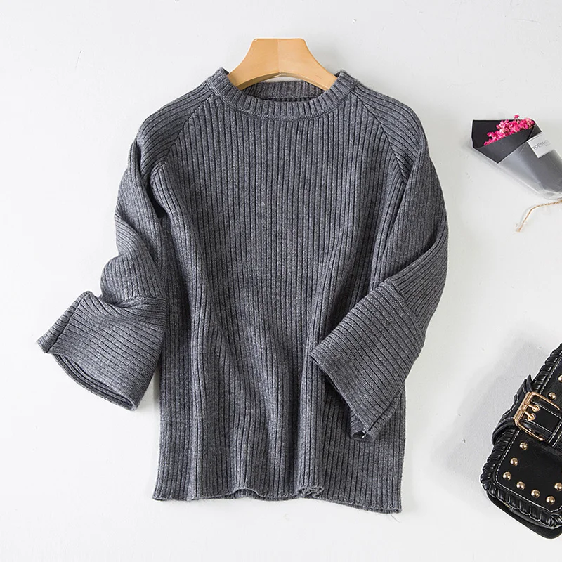 Фото Women Jersey New Fashion High Quality Pure Cashmere Fluffy Soft Twist Knitted Flare Sleeve Pullover Sweater Женская одежда Women Jersey New Fashion High Quality Pure Cashmere Fluffy Soft Twist Knitted Flare Sleeve Pullover Sweater Женская одежда