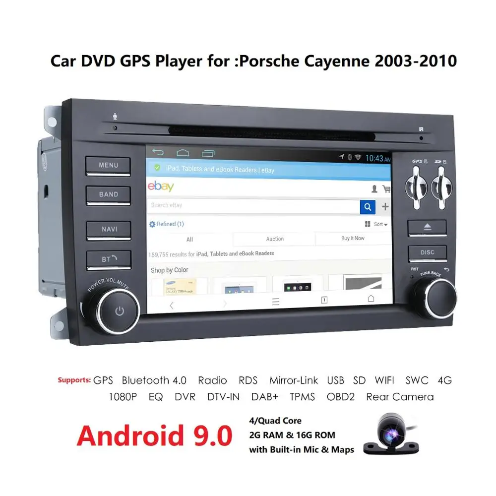 Четырехъядерный 2G RAM Android 9 0 автомобильный dvd плеер для Porsche Cayenne 2005 2003 2004 2006 2007 2008 2009