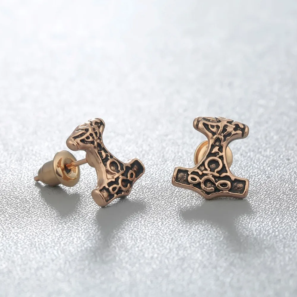 Thor's Hammer серьги-гвоздики мужские и женские ювелирные изделия Thor STED-Viking серьги