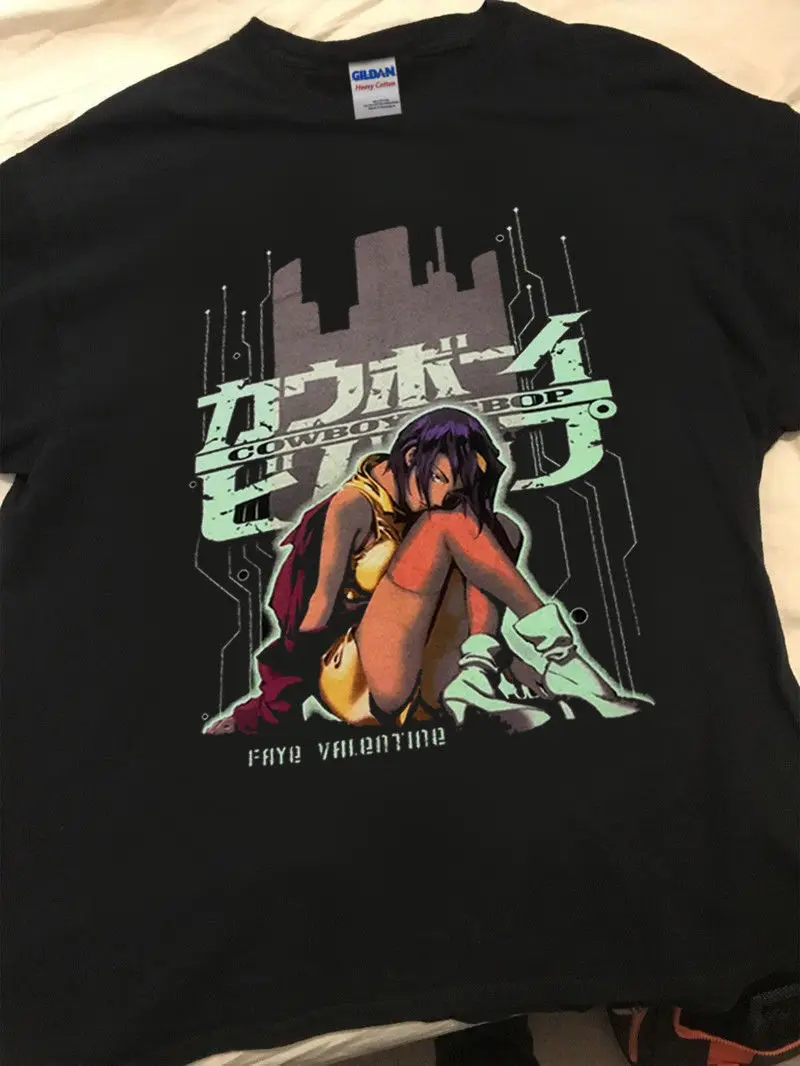 НОВЫЙ РЕДКИЙ! Vtg футболка с принтом &quotковбой бибоп&quot Faye Valentine аниме мультфильм