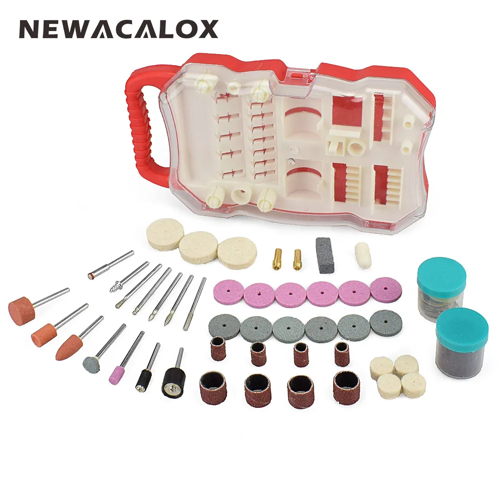 NEWACALOX 103 шт./лот роторный инструмент Аксессуар Набор бит шлифовка полировка резка 1/8 ''абразивный набор инструментов для вращающегося станка Dremel