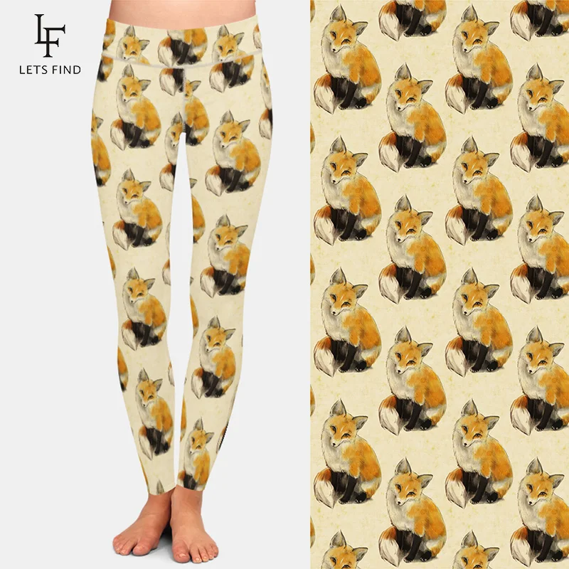 LETSFIND брендовая модная обувь Новинка Лидер продаж женские леггинсы с принтом лисы
