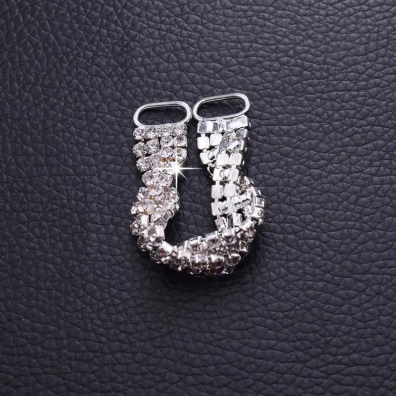 10 шт. плетеные стразы из прозрачного камня соединители для бикини пряжки
