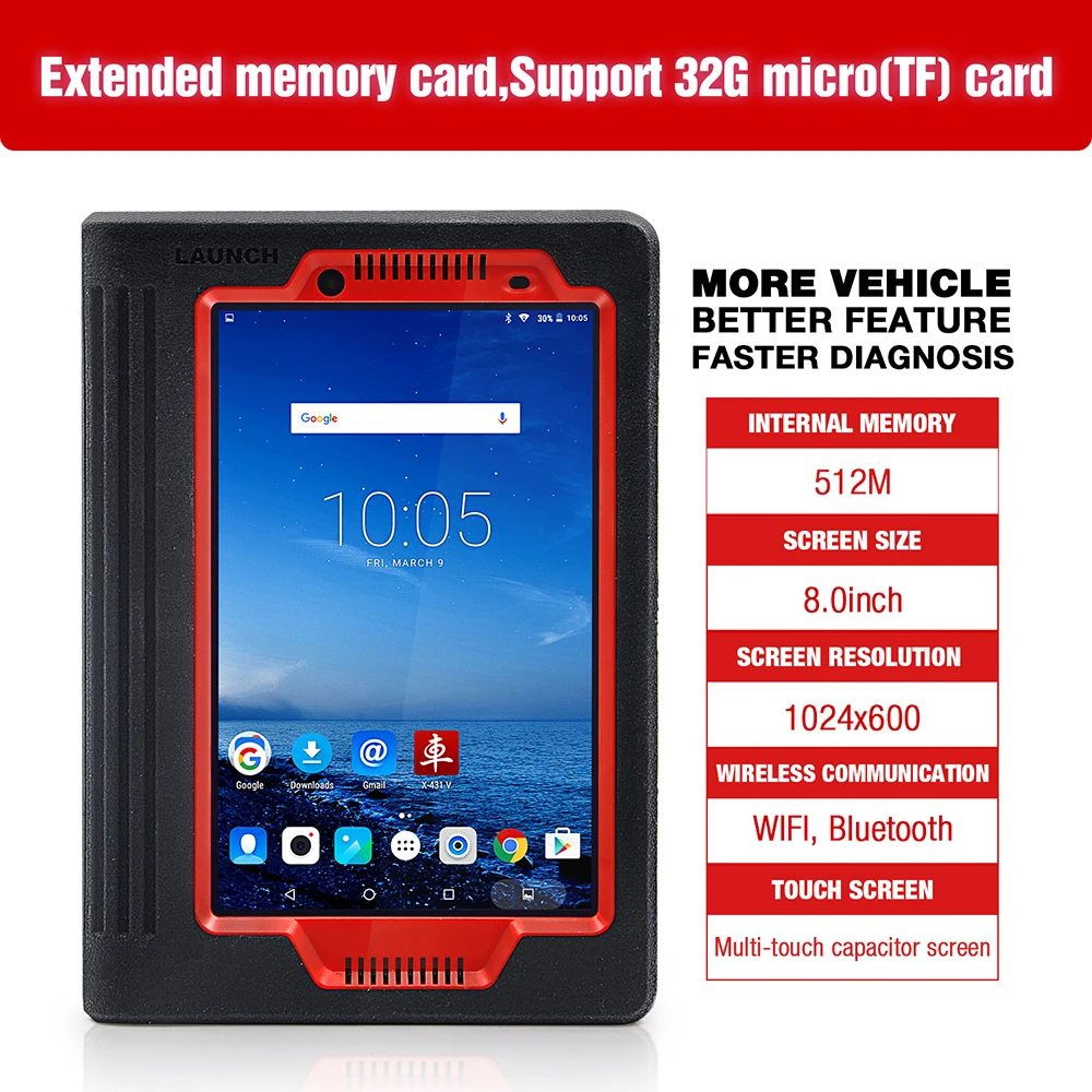 Запуск X431 V 8 ''дюймовый Глобальный Версия Авто полная система bluetooth/Wi Fi