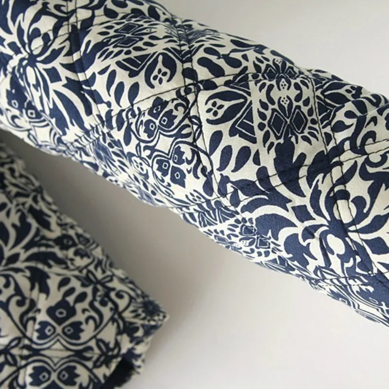 

2021 Plus Size New National Style Embroidery Print Cotton Padded Jacket Female Winter Coat Women Tops Casual Short Parka A453