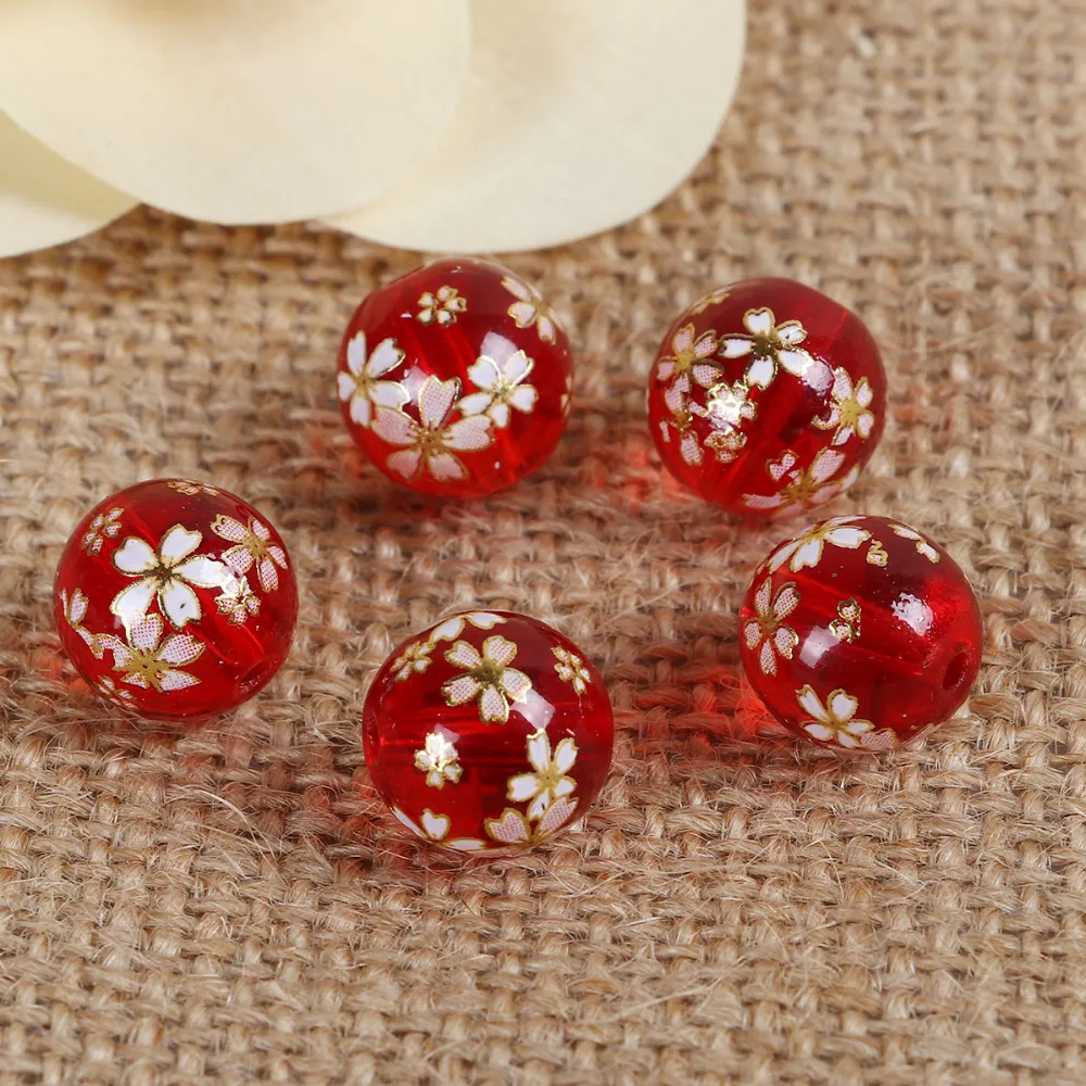 DoreenBeads стеклянная роспись винтажные японские бусины тенша круглый узор сакуры