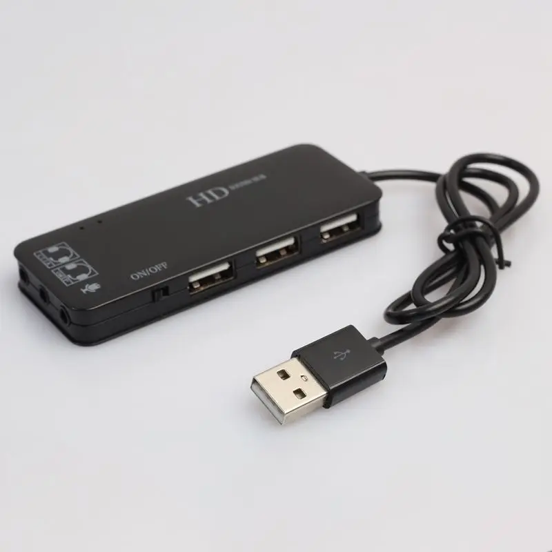 USB 2 0 хаб + звуковая карта 7 1 Многофункциональный usb-хаб | Компьютеры и офис
