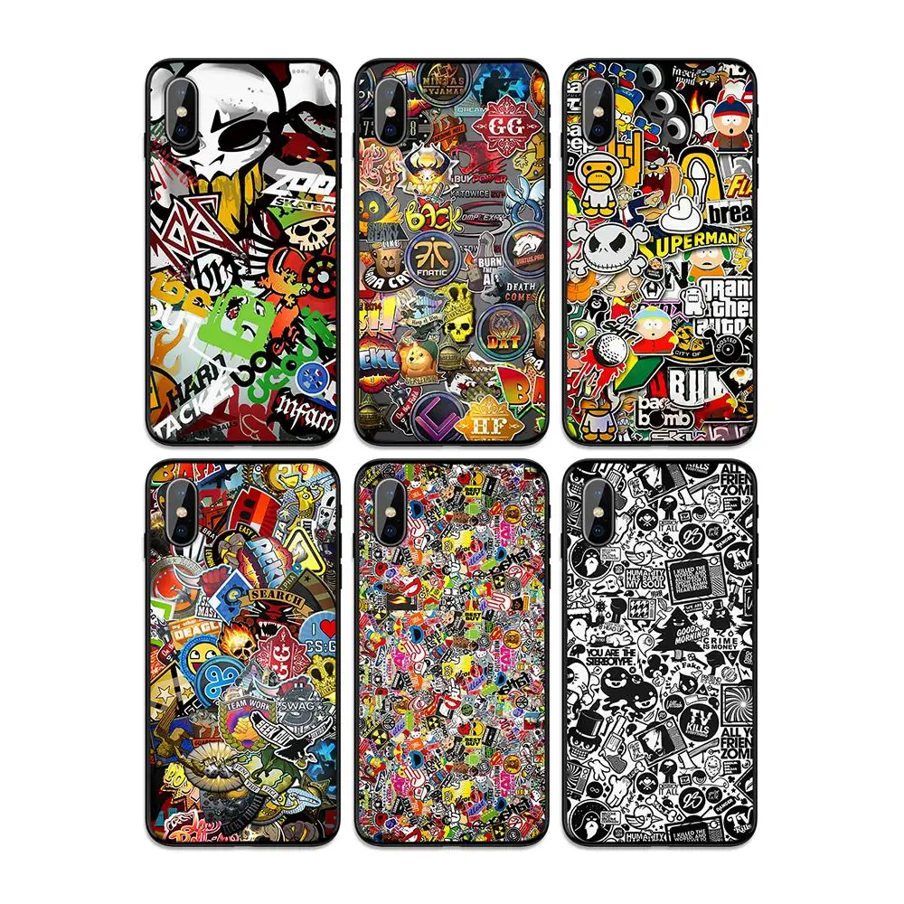 Художественная стандартная граффити Stickerbomb мягкая термополиуретановая крышка