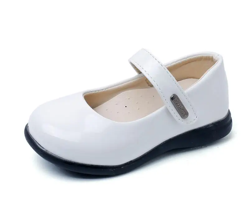 2018 новая Корейская обувь для девочек Яркая кожаная однотонная детская