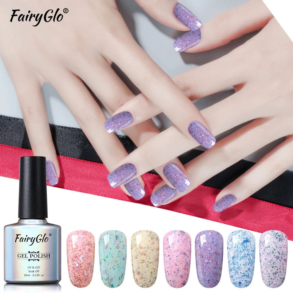 FairyGlo 10 мл сыр песок Гель лак био Гели Soak Off для маникюра УФ гель ногтей