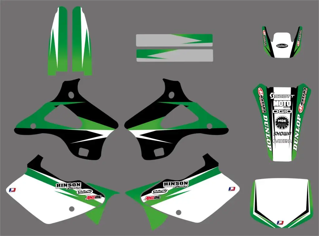 0222 новый стиль КОМАНДА ГРАФИКА и фоны наклейки Наборы для Kawasaki KX125 KX250 1994 1995 1996 1997