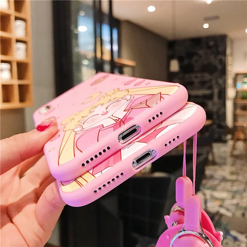 Чехол с рисунком Сейлор Мун для iPhone 6 6s 7 Plus Мягкий силиконовый чехол троса XS MAX XR 8 X