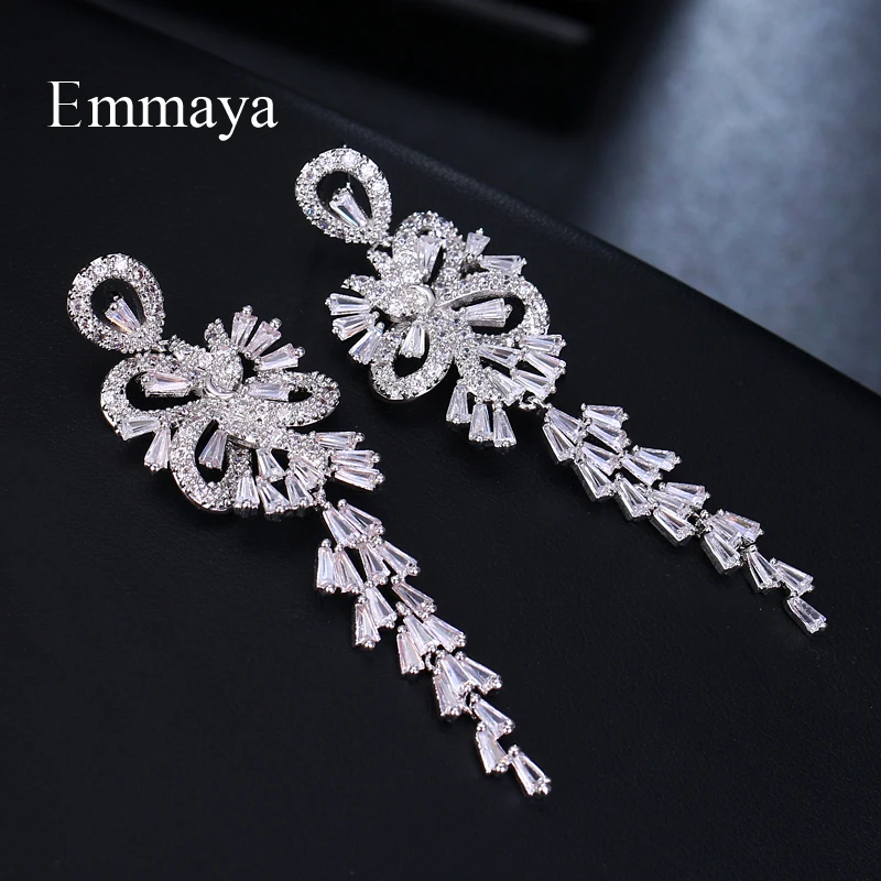 Серьги Emmaya с фианитами женские элегантные ювелирные украшения для ушей