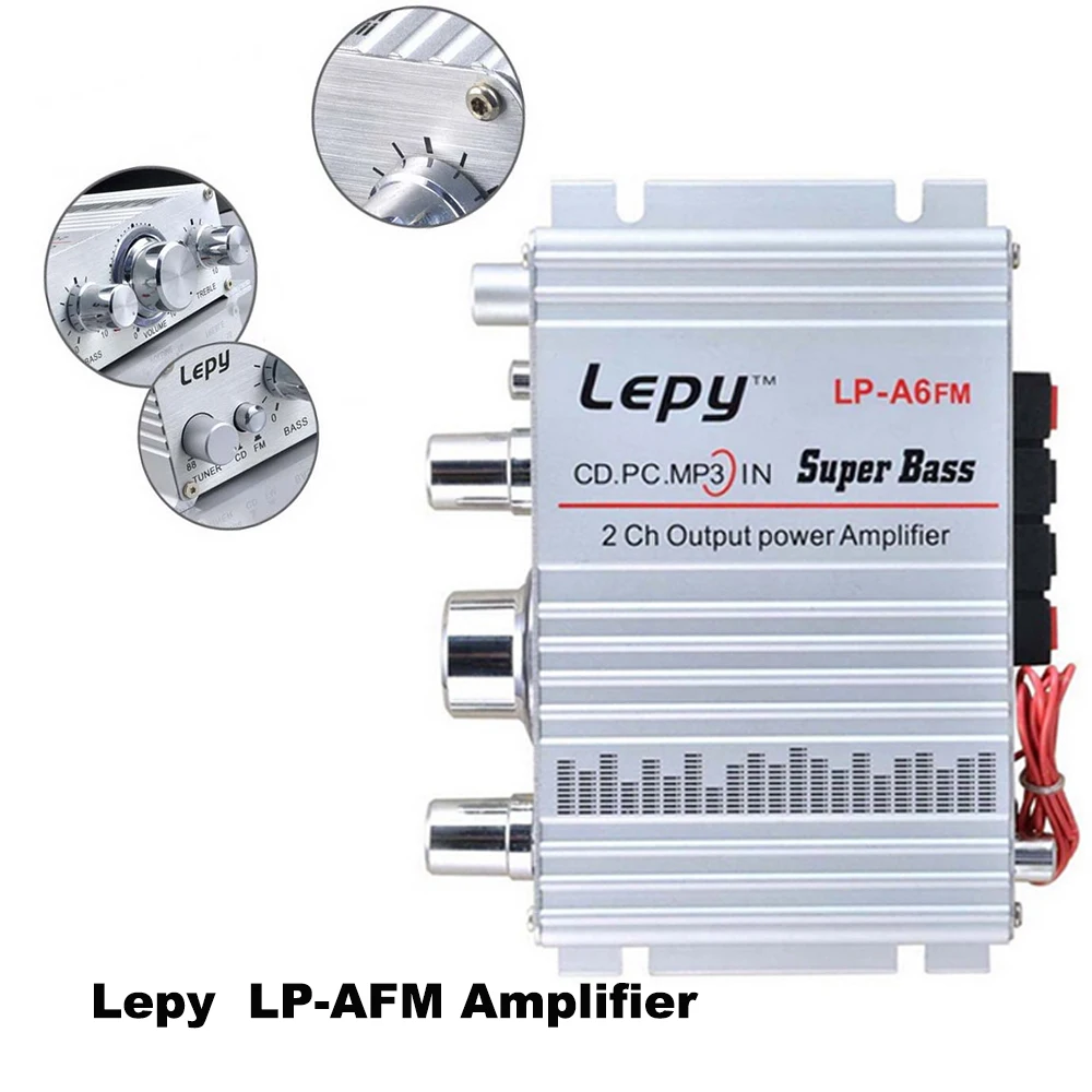 2*20 Вт Выход Мощность Car Audio Динамик стерео связи LP A6FM мини Hi Fi Цифровой MP3/MP4/PC плеер