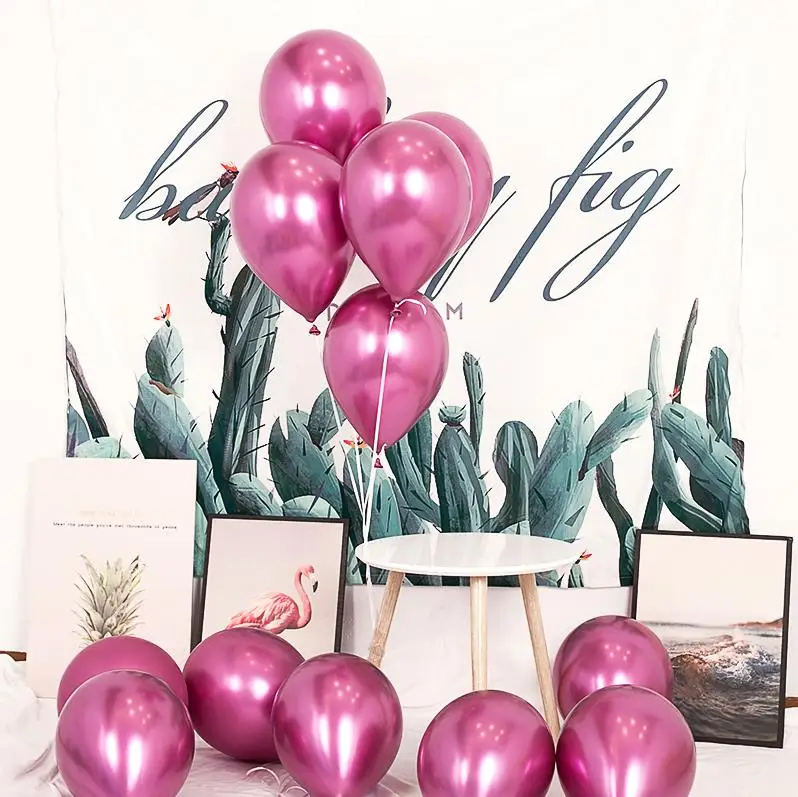 Rose 10 шт., 12 дюймов, 3,5 г, металлический шар, свадебное украшение, с днем рождения, золотой, зеленый, фиолетовый, принцесса, баллон, латексный металлический Гелиевый шар - Цвет: Rose