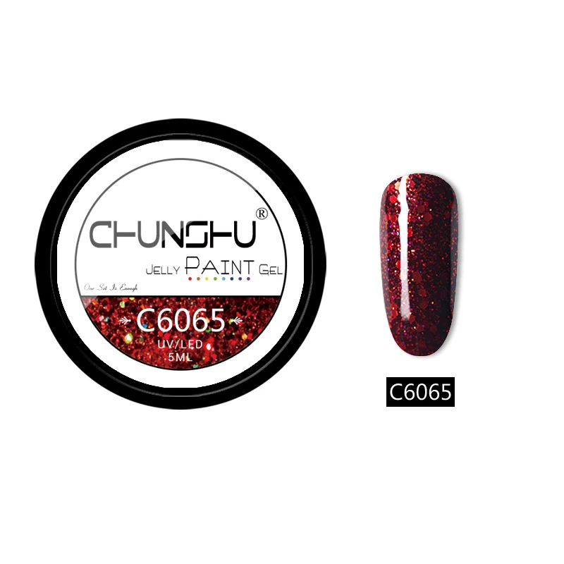 C6065 CHUNSHU 5 мл Блестки для рисования Гель УФ-гель для ногтей замочить от Желе Цвет Гель-лак для ногтей Полупостоянный лак для ногтей - Цвет: C6065
