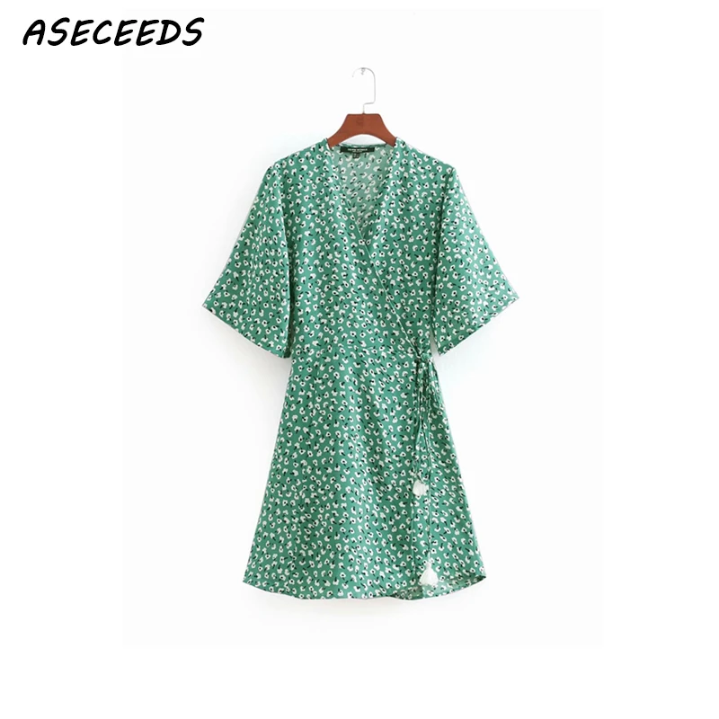 2018 летнее платье элегантное женское винтажное флористическая накидка с v