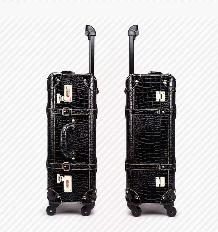 Женский чемодан из искусственной кожи с узором крокодиловая кожа Дорожный