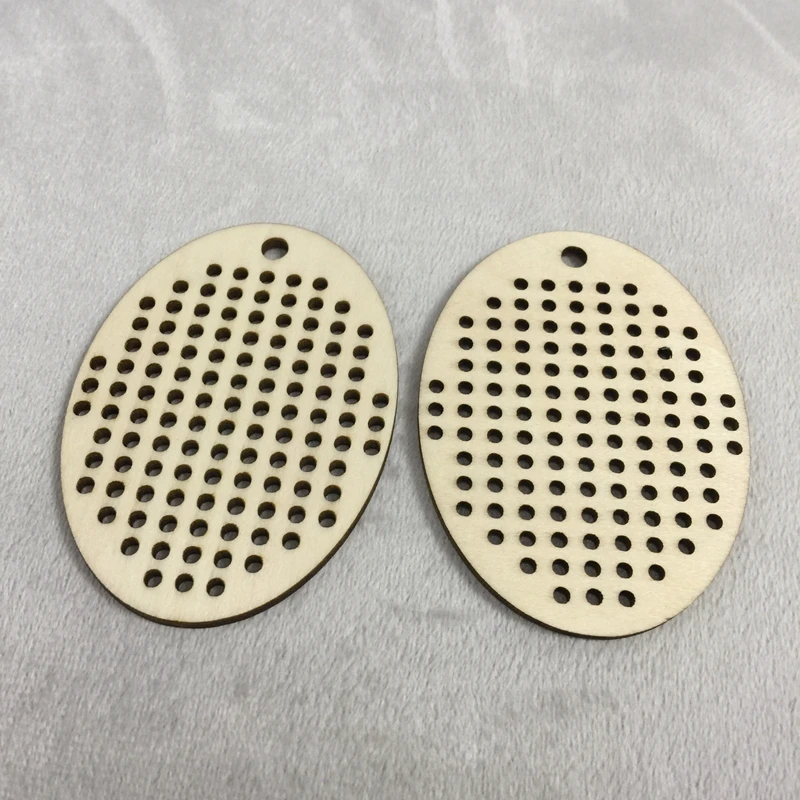 

oval Wood Shapes Punched For Cross Stitch