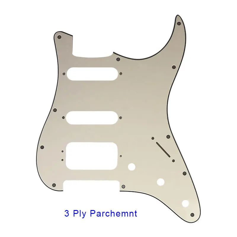 3 ply parchment Pleroo гитара pickguards костюм для 11 винтовых отверстий США и мексиканский Stratocaster люкс хамбакер гитара из высокопрочной стали царапины пластины - Цвет: 3 ply parchment