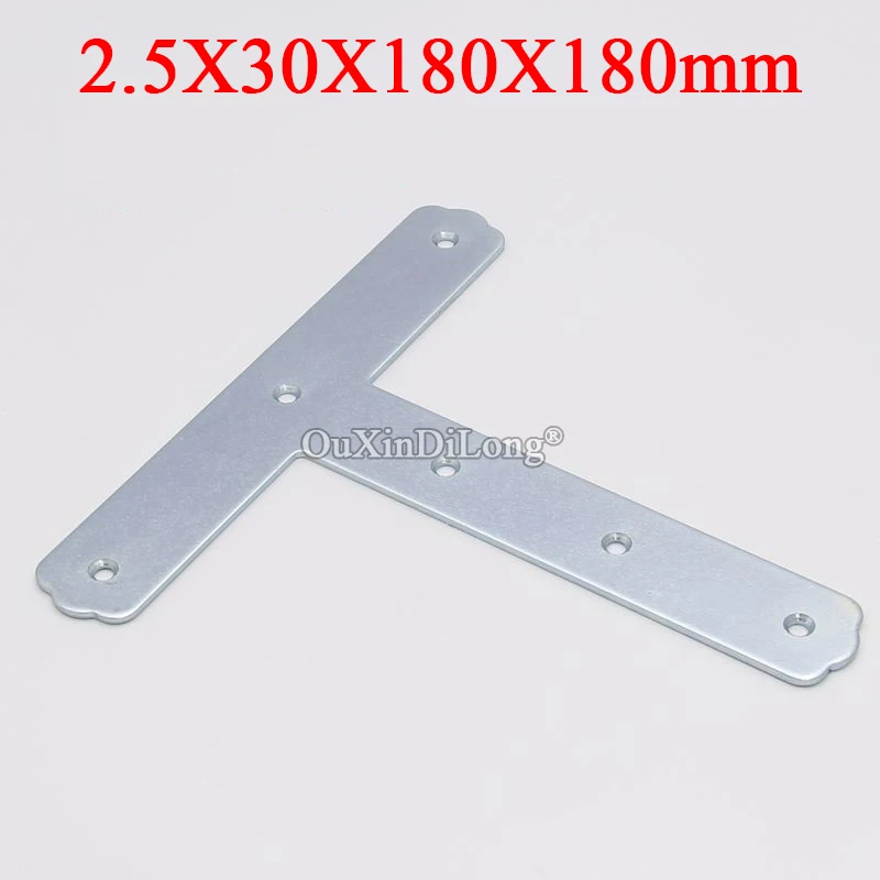 

8PCS Metal Flat Corner Braces T Shape Furniture Connecting Fittings Frame Board Support Brackets Fastener Parts 2.5X30X180X180mm